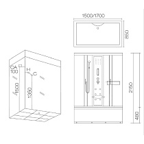 Душевой бокс Aqualux Quadro-170 AQ-4077GFH