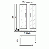 Душевой уголок River Don 120/80/24 MT 120x80 хром, матовое, L без поддона