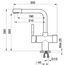 Смеситель для кухни Point PN3104GR графит