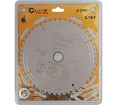 Диск пильный с тефлоновым покрытием по дереву Profi plus 230x1.6/2.4x32/30/25.4/20 мм, 48Т CUTOP 75-23048Т