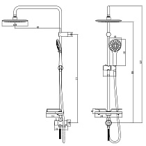 Душевая стойка Lemark Bronx LM3788BL черный