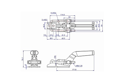 Защелка WOODWORK с блокировкой, усилие 900 кг GH-40341