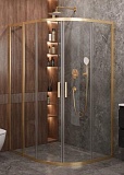Душевой уголок Cezares MOLVENO-RH-2-120/90-C-BORO-IV 120x90 прозрачный, брашированное золото