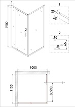 Душевой уголок Niagara Nova NG-43-11AG-A100G 110x100 прозрачный, золото