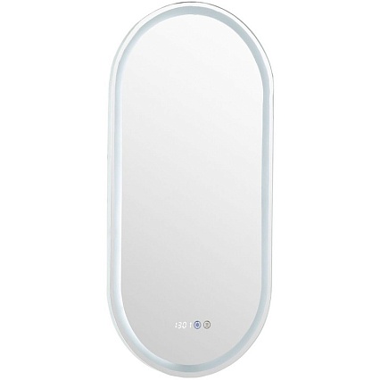 Зеркало Aquanet Монте 45x90 см с подсветкой, антипар, часы 00288969
