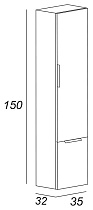 Шкаф пенал Cezares Urban 35 см Frassino scuro, 55182