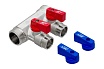Коллектор с отсекающими кранами MPF 2 выхода х3/4", х1/2" наружная резьба ИС.071071