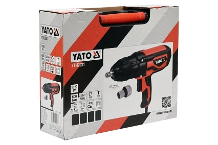 Электрический ударный гайковерт Yato 1/2", 600 Нм YT-82021