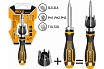 Трещоточная отвёртка с битами Ingco 8 шт INDUSTRIAL AKISD0808
