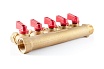 Коллектор с шаровыми кранами PROFACTOR в/н 3/4" х 5 вых 16 цанга PF MVP 266.5