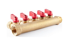 Коллектор с шаровыми кранами PROFACTOR в/н 3/4&quot; х 5 вых 16 цанга PF MVP 266.5