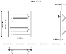 Полотенцесушитель водяной Aquanet Paolo(1) 40x60 см