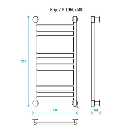 Полотенцесушитель электрический Energy Ergo2 P EETRERGO2P1055 50x105 хром