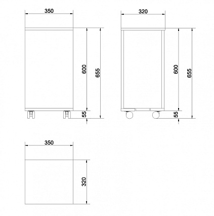 Комод Cersanit Smart 35 см B-KD-SMA/Wh, белый, светлый ясень