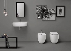 Приставной унитаз Kerasan Flo 311201 безободковый, белый
