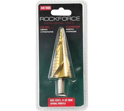 Ступенчатое спиральное сверло (4-32 мм, HSS 4241) в блистере Rockforce RF-44740S(29881)