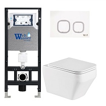 Комплект Weltwasser 10000011660 унитаз Hofbach 041 GL-WT + инсталляция + кнопка Amberg RD-WT