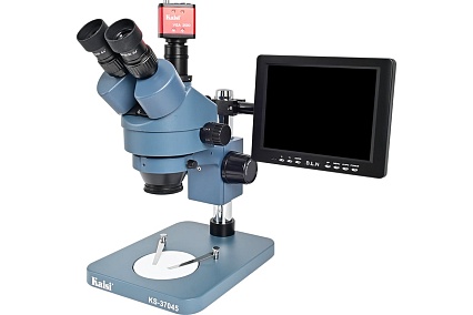 Микроскоп Kaisi KS-37045 7x45Х тринокулярный + монитор + камера + подсветка М7746197
