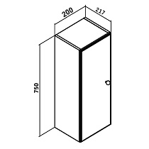 Шкаф навесной Руно Кредо 20 см белый, 00-00001148