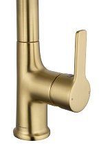 Смеситель для раковины Wonzon&Woghand WW-FE01L212-BG выдвижной излив, брашированное золото
