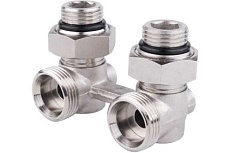 Узел нижнего подключения радиатора Hoobs угловой, 3/4&quot;, плоское уплотнение HB-7E00E3N05059VA