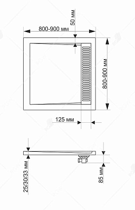 Поддон для душа RGW STM-W 90x90 каменный, комплект