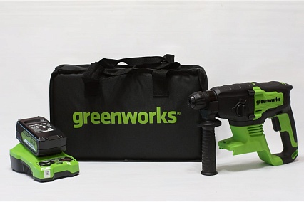 Аккумуляторный бесщеточный перфоратор GreenWorks GD24SDS2K4 3803007UB