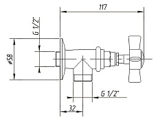 Запорный вентиль Migliore Princeton ML.PRN-858.CSCR состаренный хром