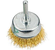 Щетка проволочная чашечная (50 мм; хвостовик 6 мм; сталь латунированная волнистая) Verto 62H330