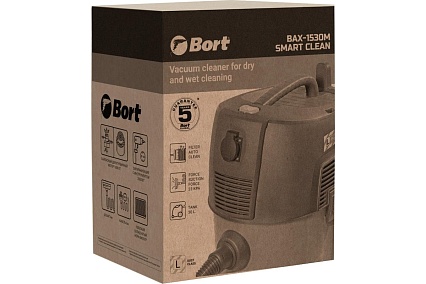 Пылесос для сухой и влажной уборки Bort BAX-1530M-Smart Clean 93410020