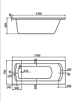 Фронтальная панель Santek Монако XL 170x75, Тенерифе XL 170x70