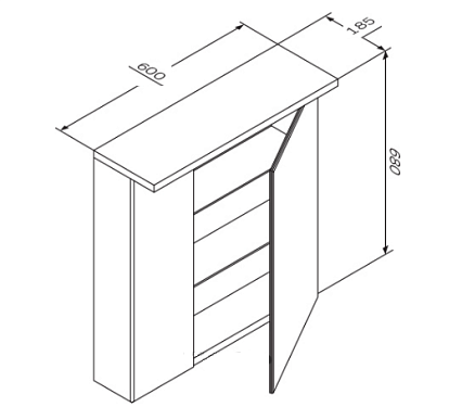 Зеркальный шкаф Am.Pm Spirit V2.0 60 см R