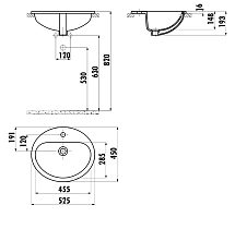 Раковина Creavit TP225-00CB00E-0000 52 см белый