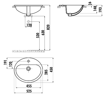 Раковина Creavit TP225-00CB00E-0000 52 см белый