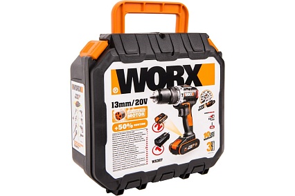 Бесщеточная аккумуляторная ударная дрель-шуруповерт Worx WX367