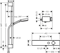 Душевой набор Hansgrohe Pulsify Select S 105 3jet Relaxation 24260000 хром