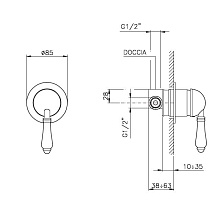 Смеситель для душа Nicolazzi El Capitan 3406MCR75 внешняя часть, хром