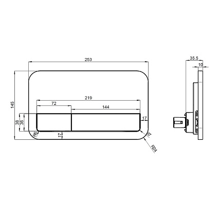 Кнопка смыва Villeroy&Boch ViConnect 92249061 хром глянцевый