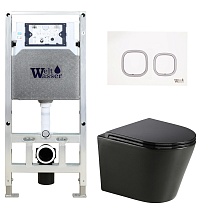 Комплект Weltwasser 10000011066 унитаз Salzbach 041 MT-BL + инсталляция + кнопка Amberg RD-WT