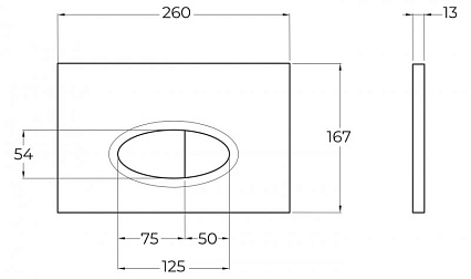 Кнопка смыва BelBagno BB050CR.MAT для BB020, BB025, BB026, матовый хром