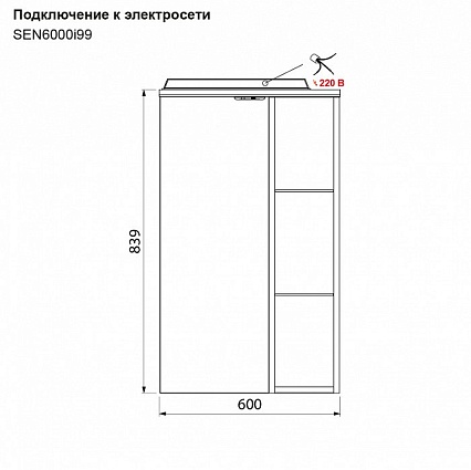 Зеркальный шкаф Iddis Sena 60 см