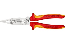 Электромонтажные клещи Knipex VDE, 6-в-1, зачистка: 0.75 - 1.5 + 2.5 мм, L-200 мм, KN-1396200SB