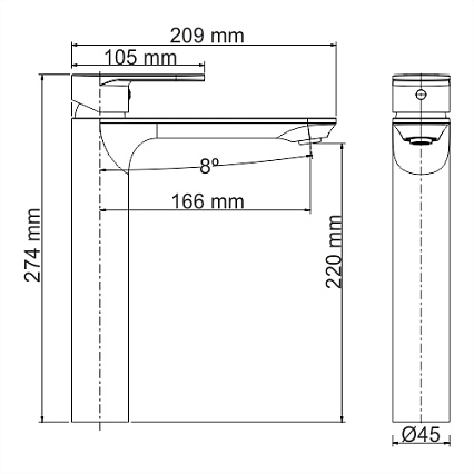 Смеситель для раковины WasserKRAFT Mindel 8503H белый