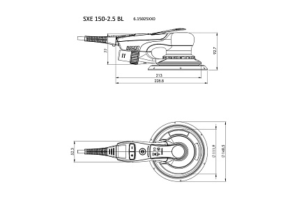 Эксцентриковая шлифовальная машина Metabo SXE 150-2.5 BL 615025000