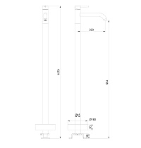 Напольный смеситель Wonzon&Woghand Stick WW-88649905-MB черный матовый