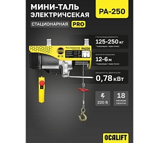 Мини таль электрическая стационарная OCALIFT PRO PA-250 125/250кг 12м 220в pro250n12