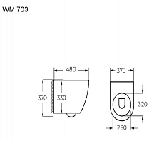 Подвесной унитаз Relisan WM 703 безободковый