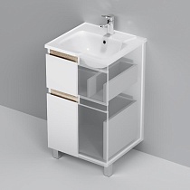 Тумба с раковиной Am.Pm X-Joy 50 см напольная, белый глянец