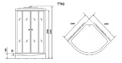 Душевая кабина Niagara Luxe NG-7702G 100x100 золото