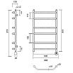Полотенцесушитель электрический Domoterm Лаура П6 600x800 АБР ER ТЭН справа, античная бронза